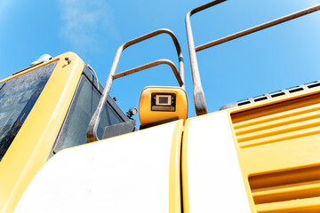 The reversing-side view camera system on an excavator to improve field of vision and eliminate...