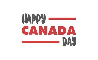 Happy Canada day. Canadian national anniversary badge. Red maple leaf.