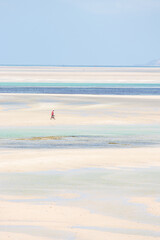 african show mozambique fishing boat on the beach person in the beach peach