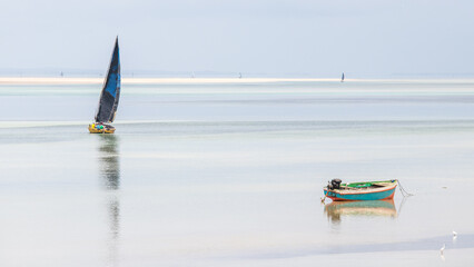 african show mozambique fishing boat on the beach