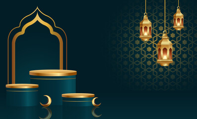 ramadan kareem banner background design illustration