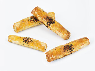 Bakery, traditional Turkish borek isolated
