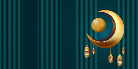 ramadan kareem banner background design illustration