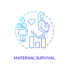 Maternal survival blue gradient concept icon. Measure of human development. Social progress abstract idea thin line illustration. Isolated outline drawing. Myriad Pro-Bold font used