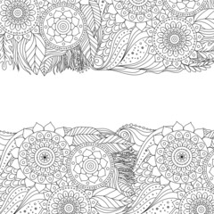 Ethnic floral pattern with mandala