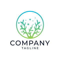 Sea and coral Logo Template icon Vector Illustration