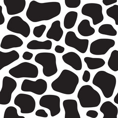 Seamless Pattern with Black and White Cow Skin Pattern