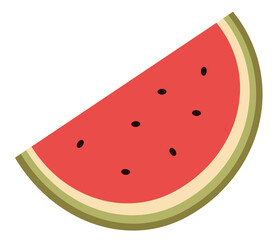 Minimalistic illustration of a watermelon slice