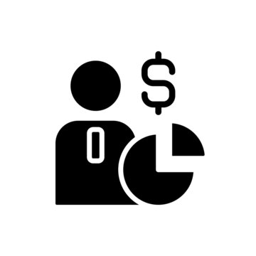 recommend clip art: Shareholder black glyph icon. Sharing ownership. Equity in corporation. Joint-stock company. Contractual agreement. Silhouette symbol on white space. Solid pictogram. Vector isolated illustration