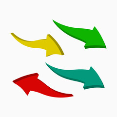 3d color arrow vector design.direction signs.