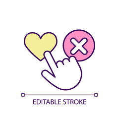 Suggestions RGB color icon. Choose what you like. Online recommendations. Make decisions. Isolated vector illustration. Simple filled line drawing. Editable stroke. Arial font used