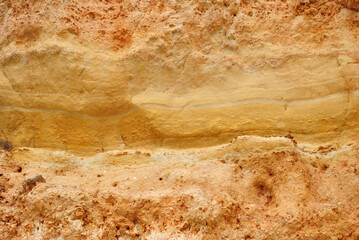 Rough Textured Rock on Seaside Cliff in Close Up