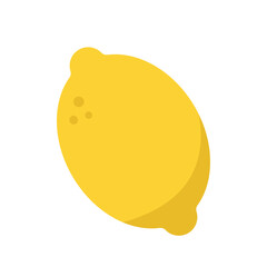Flat design vector illustration of lemon
on white background.