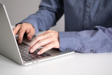 Businessman using laptop, Using computers for business communication concept