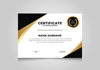 Certificate of achievement. Diploma, award certificate template