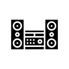 Fototapeta na wymiar stereo acoustic device glyph icon vector. stereo acoustic device sign. isolated contour symbol black illustration