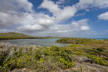 Macabou beach, Atlantic coast of Le Marin, Martinique, French Antilles