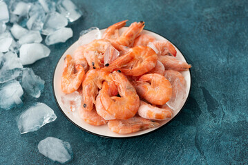 king frozen prawns on a white plate