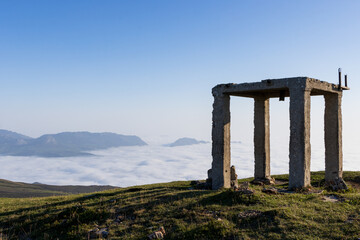 Abandoned military complex in the mountains