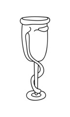 Vector  goblet. Vintage style. Coloring book.Hand drawn.