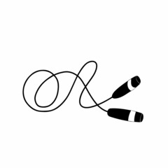 Skipping rope on a white background