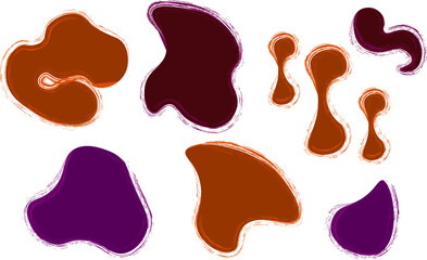 A set of organic textured blobs