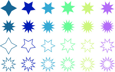 Set of Star Shaped Icons