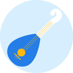 Ukrainian bandura, blue yellow color theme. Icon vector. The concept of peace in Ukraine. Illustration for design and web. Ukraine simple art. No war. Stand with Ukraine.
