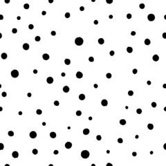 Black and white small polka dot seamless pattern. 