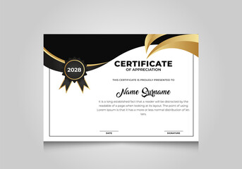 Certificate of appreciation template, Diploma, award vector template	
