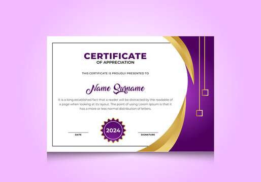 certificate border purple