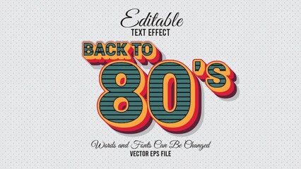 Back to 80 editable text effect