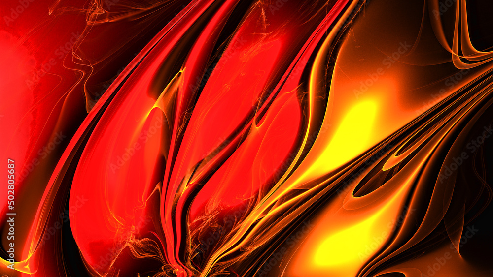 Wall mural 3d effect - abstract fractal conflagration