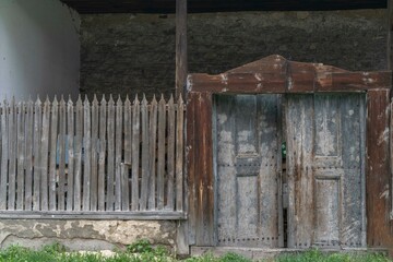 Fototapeta premium Wood service room in the churchyard