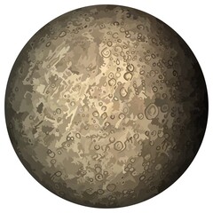 Mercury planet vector drawing on isolated background space icon solar system object detail concept abstract alien art cartoon draw flat design light logo illustration part of our galaxy network map