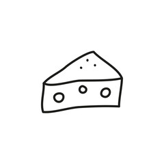 Doodle cheese with holes icon.