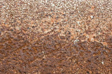 Abandoned old iron metal sheet with heavy rust for background