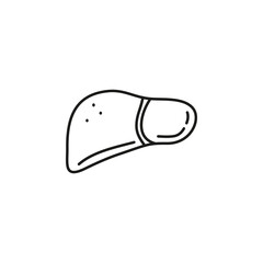 Doodle outline human liver icon.