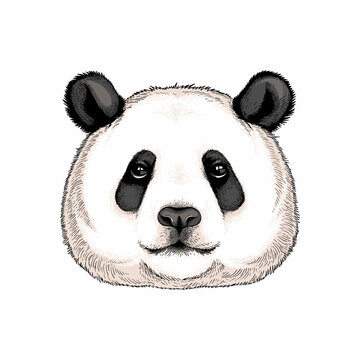 Cute big panda portrait. Vector illustration. Stylish image for printing on any surface