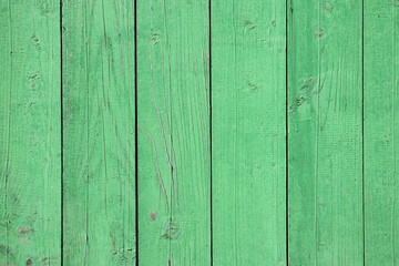 Green wooden rustic wall background texture.