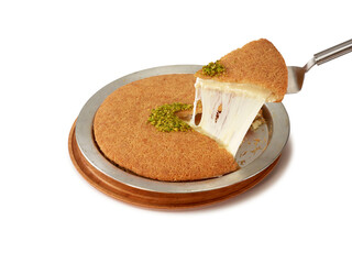 Traditional Eastern dessert with cheese inside called Kunefe