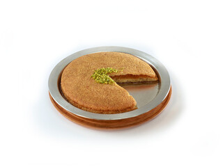 Künefe, Turkish dessert with cheese. pistachio and sherbet