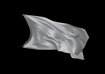 Flag, white silk scarf, mockup