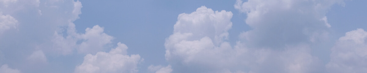 Fototapeta premium Blue sky and white cloud. Banner Sky background 