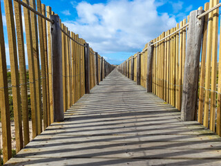 boardwalk through the sand dunes