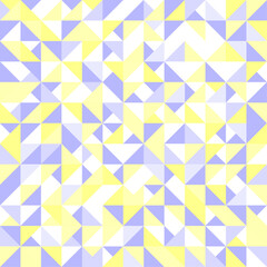 Abstract geometric polygon background. Blue and yellow light colors texture. Geometric triangles pattern vector. Random triangle figures of blue and yellow color, ornamental mosaic