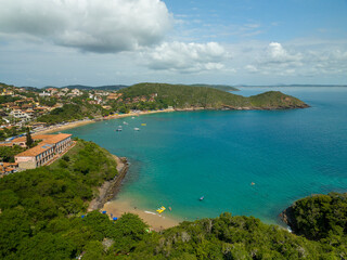 Fototapeta premium Vista aérea da peninsula de João Fernandes em Búzios, Rio de Janeiro