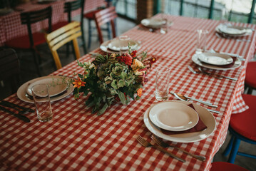 Beautiful boho wedding table decoration.
