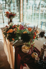 Beautiful boho wedding table decoration.