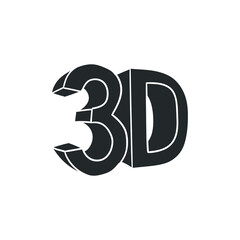 3D Icon Silhouette Illustration. Technology Vector Graphic Pictogram Symbol Clip Art. Doodle Sketch Black Sign.